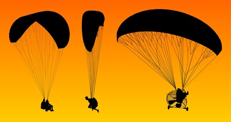 paracaídas, cielo, parapente, deporte, parapente