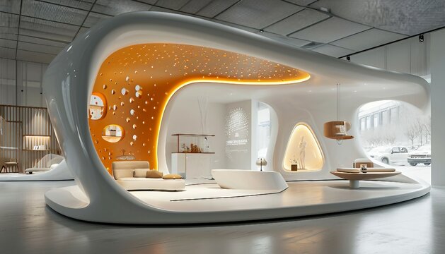 Product Demo Center, a podium designed for interactive product demonstrations, AI