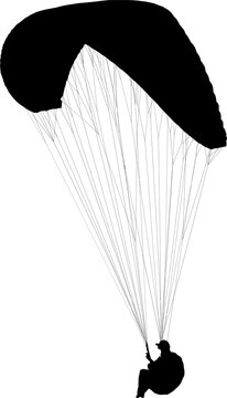 paracaidas, vector, parapente, figuras, entrenamiento, pegatina, salto en paracaidas, paracaidistas