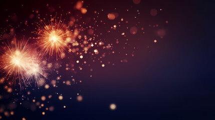 Obraz premium Beautiful creative holiday background with fireworks and sparkles