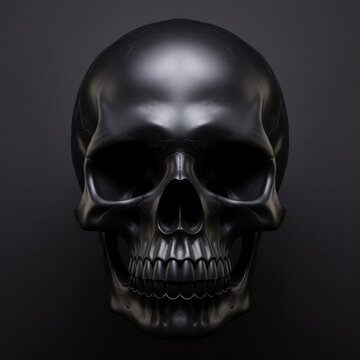 Black matte skull isolated on black