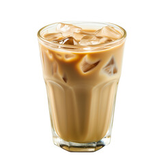 glass of iced coffee isolated on a transparent background 