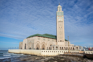 The minaret of the Hassan 2 mosque in Casablanca Morocco