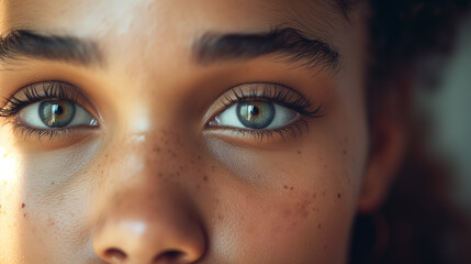  Intense Gaze - Portrait of a Freckled Woman