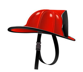 Firefighter Helmet or Fireman Hat isolated on white background. Realistic 3d vector illustration isolated on white background. Firefighter gear, red helmet for protection and safety