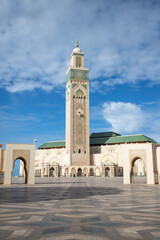 The minaret of the Hassan 2 mosque in Casablanca Morocco