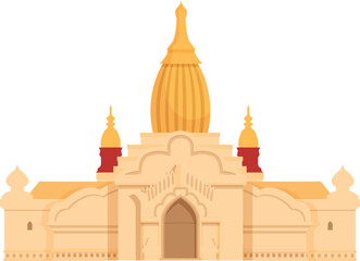 Myanmar castle icon cartoon vector. Peace culture flag. Flag patriotic