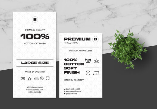 Clean Minimalist Label Tag