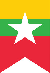 Myanmar flag emblem icon cartoon vector. Festival culture. Day national