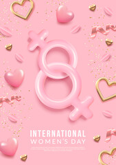International Women's Day poster. Creative holiday poster. Eps10 vector illustration.	
