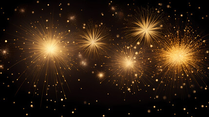 Fototapeta premium Happy New Year, burning fireworks with bokeh light background