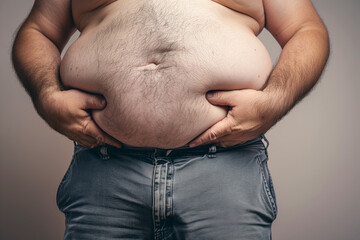 Close-Up of Man Embracing Midsection