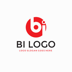 BI Letter circle logo vector image