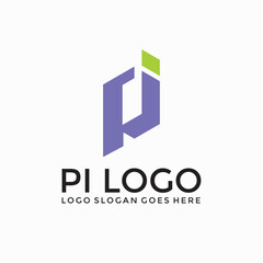 PI IP Letter logo vector image