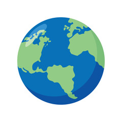 Earth globes isolated on white background. Flat planet Earth icon. Vector illustration.