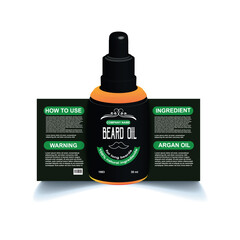 Free vector beard oil for men package design.