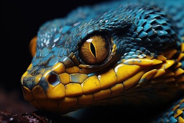 Naklejka premium Mesmerizing and mysterious, the scaled reptile's piercing gaze captures the raw power and primal instincts of this serpentine predator