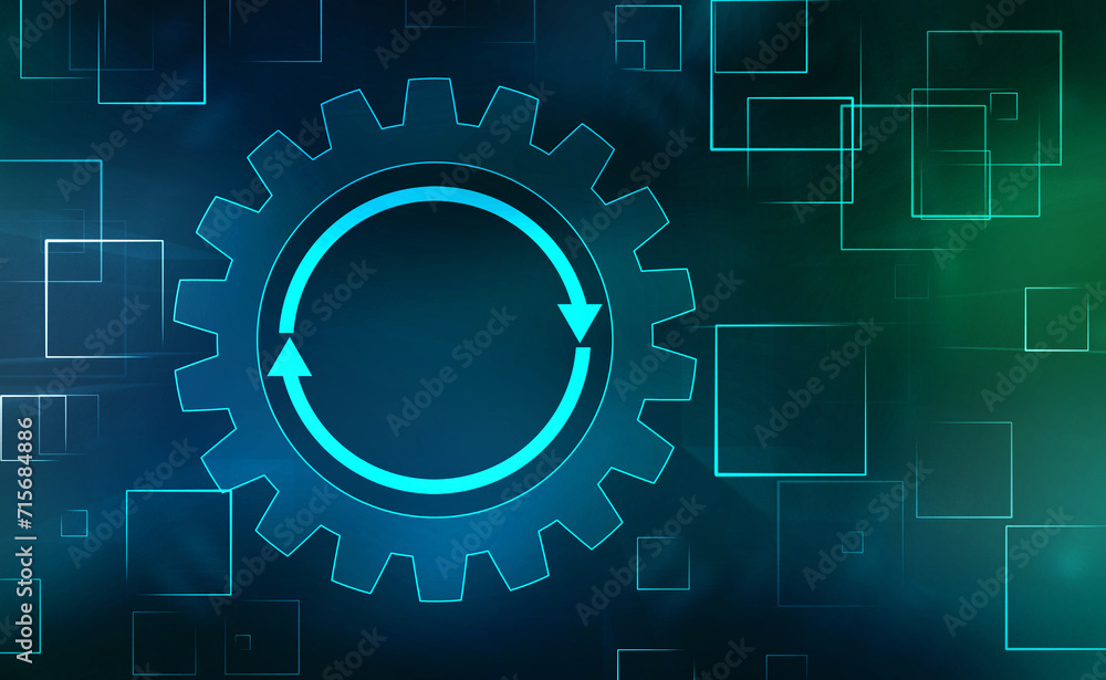 Poster update icon with binary codes on technology abstract background, update system upgrade software vers