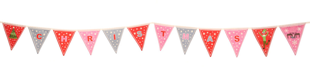 Christmas bunting isolated on a white background