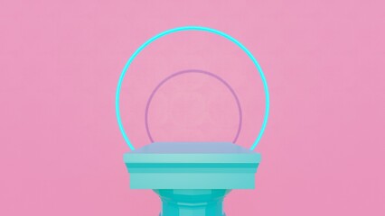 Classic column podium background 3d render