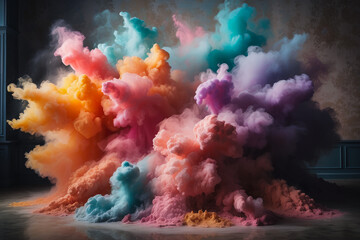 Obraz na płótnie Canvas colored smoke, full spectrum, diffuse colored light. Rainbow Smoke Symphony. full spectrum, diffuse colored light