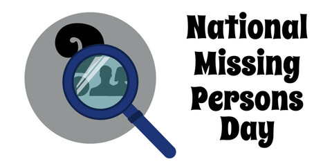 National Missing Persons Day, simple horizontal banner on a socially important topic