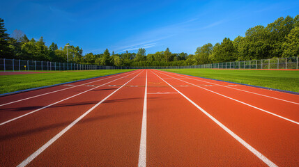 Pristine running track ready for athletes.