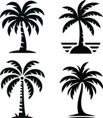 simple and modern coconut tree vector collection