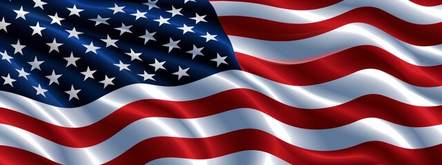 A pristine American flag with stars and stripes in high definition, representing the pride and unity of the United States.