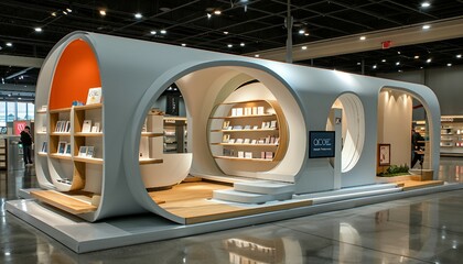 Convertible Showcase, a podium design that can be easily customized and adapted to accommodate different product sizes and types, AI 