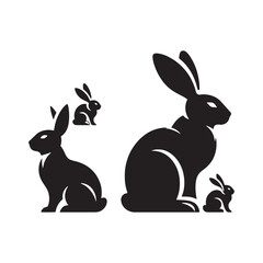 Ethereal Echoes: Bunny Silhouette in the Echoing Beauty of Rabbit Silhouettes, Creating an Ethereal Atmosphere - Rabbit Illustration - Bunny Vector

