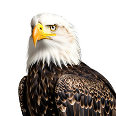 Obraz premium Bald eagle sitting on transparent background