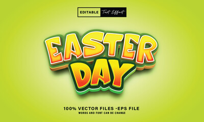Easter Day Editable Text Effect Style Vector