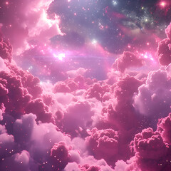 Abstract starlight and pink and purple clouds stardust, blink, background, presentation, star,...