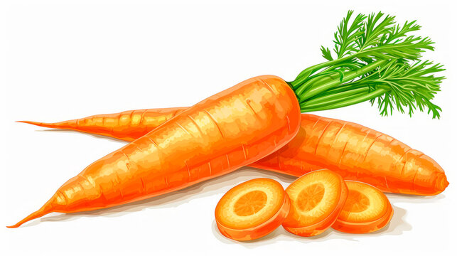 ripe juicy carrot whole and its half