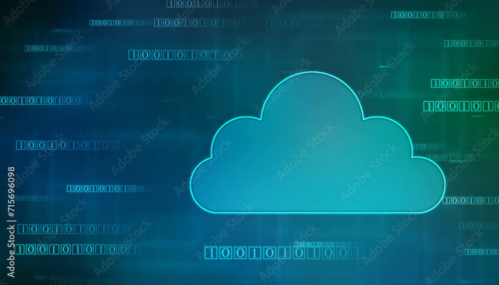 Poster cloud computing concept background, cyber security, future technology, digital data network connecti