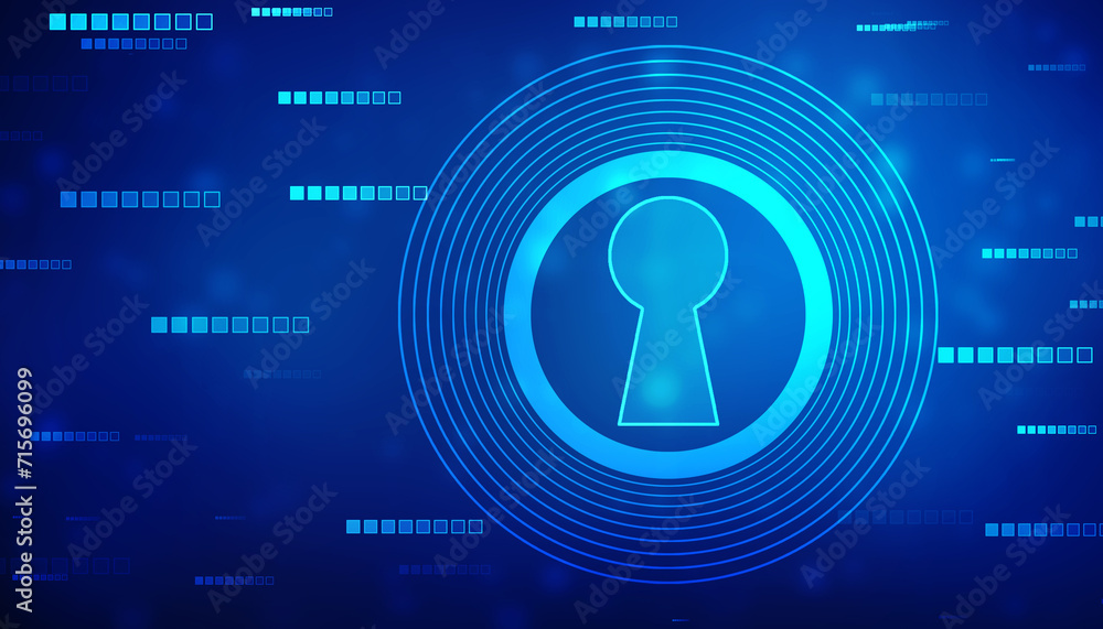Poster lock key hole on digital screen,cyber security concept background. data protection cyber security pr