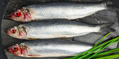 herring fish fresh raw seafood tasty fresh healthy eating cooking appetizer meal food snack on the...
