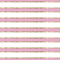 Colorful Stripes with golden lines seamless pattern 