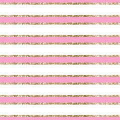 Colorful Stripes with golden lines seamless pattern 