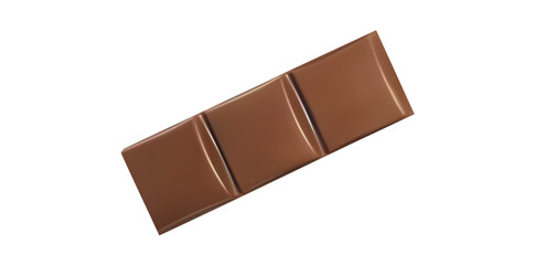 Milk Chocolate Bar Isolated On White Background. 
