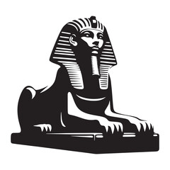 Echoes of Ancients: Sphinx Silhouette Set Depicting the Timeless Grandeur of the Great Sphinx of Giza - Sphinx Silhouette - Great Sphinx of Giza Vector - Egypt Silhouette
