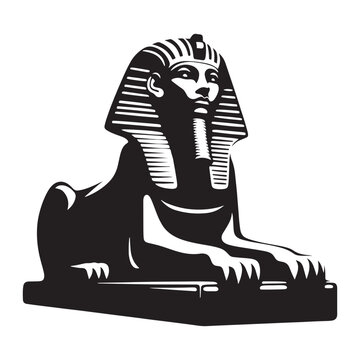 Echoes of Ancients: Sphinx Silhouette Set Depicting the Timeless Grandeur of the Great Sphinx of Giza - Sphinx Silhouette - Great Sphinx of Giza Vector - Egypt Silhouette
