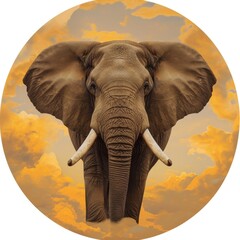 Flat Logo Design of an elephant head
