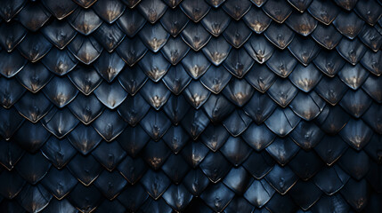 black dragon scales upclose in nature, in the style of luxurious fabrics, detailed background elements, inlay, rounded, macro photography, cobra, ink-washed