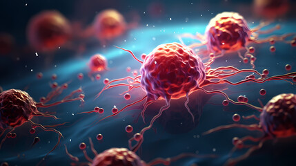 Fototapeta premium Cell background, virus cells, medical research background