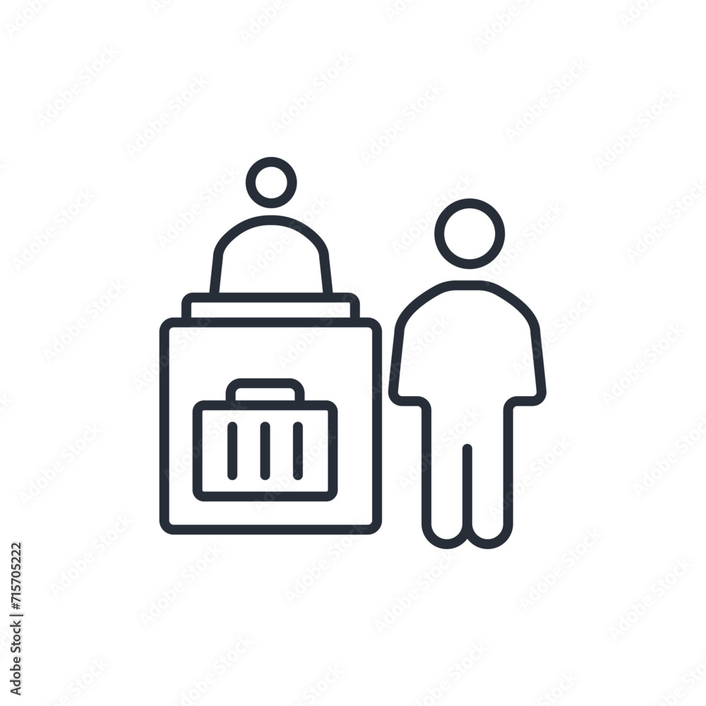 Poster check in hotel icon. vector.editable stroke.linear style sign for use web design,logo.symbol illustr