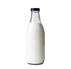 A milk bottle side view isolated on a transparent background 