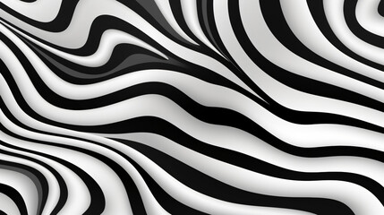 a black and white zebra print wallpaper, in the style of surrealistic distortion, freeform minimalism, rounded, psychedelic artwork, shaped canvas - obrazy, fototapety, plakaty