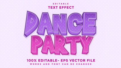 Dance Party 3d Editable Text Effect Design, Effect Saved In Graphic Style